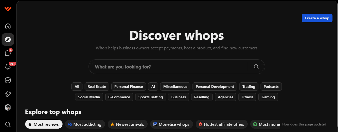 Whop Content Rewards signup